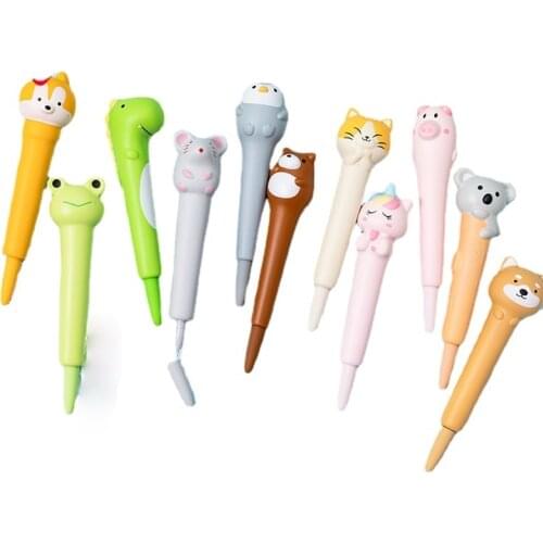 Kawaii Gel Pens Cute Stationery Pressure Relief Squishy Foam Spinning School Office Supply Thing Stationery Gift