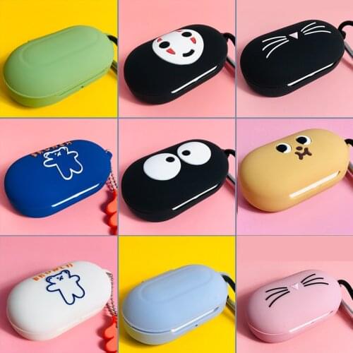 Cute Cartoon Silicone Cover for Samsung Galaxy Buds / Buds+ Case Wireless Bluetooth Earphone Cover Keyring Pendant