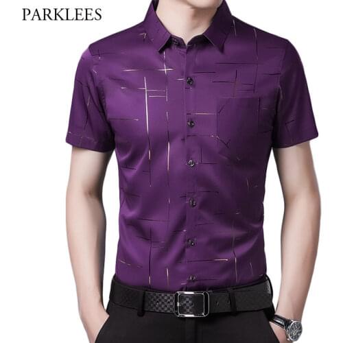Non Iron Shirt Men Summer Short Sleeve Mens Dress Shirts Casual Button Down Chemise Homme With Pocket Slim Fit Business Camisa