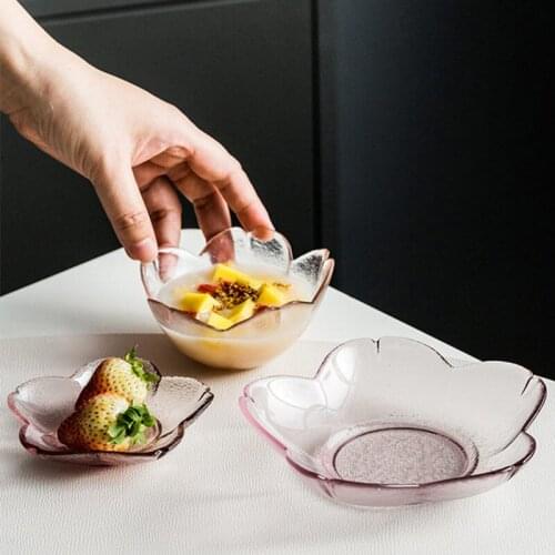 Nordic And Japanese Kitchenware Dishes Cherry Blossoms Glass Dipping Sauce Bowl Soy Sauce Dish Vinegar Dish Small Seasoning Bowl