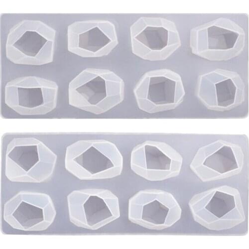 New Irregular Geometric Stone Silicone Mold DIY Crystal Ore Stones Ornaments Mold Handicraft Epoxy Resin Casting Tool 2pcs
