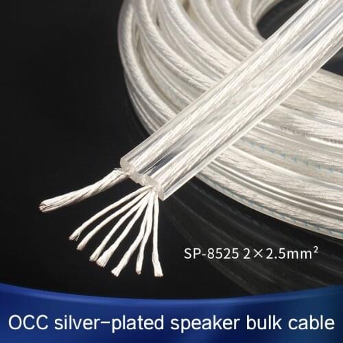 New DIY OCC Silver Plated HiFi Speaker Cable High-performance Amplifier Bulk Audio Line for HiFi Audio Amplifier CD Player