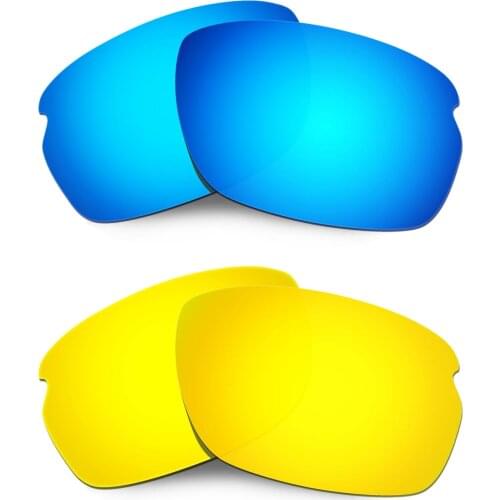 HKUCO Polarized Replacement Lenses For Carbon Shift Sunglasses Blue/Gold 2 Pairs