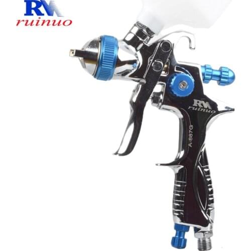RN RUINUO1.4mm Nozzle Professional HVLP Spray Gun Gravity Pneumatic Spay Gun 600ml Cup for Painting Car Airbrush Aerograph Decor