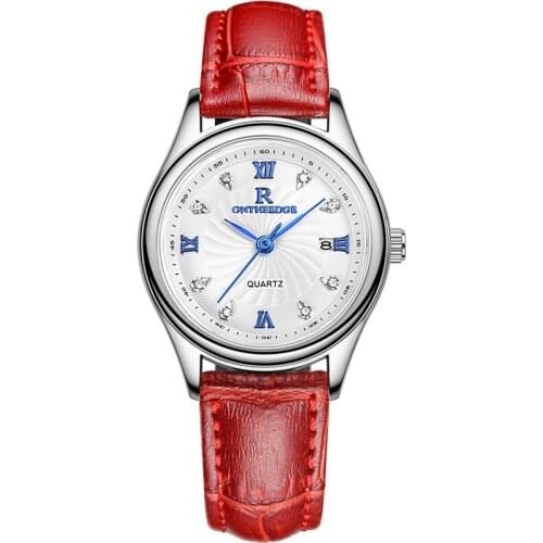 Genuine Leather Strap Women Watch Diamond Watch Face with Steel Blue Hands Trendy Slim Design as Birthday Gift Girl bayan saat