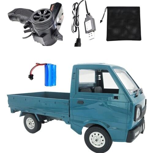 With Battery WPL D12 1/10 Scale 4WD RC Truck Car LED Light Toy Green