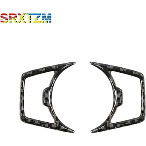 SRXTZM Carbon Fiber Headlight Switch Cover Trim Sticker Car Styling Interior Accessories For Ford Mustang 2015 2016 2017