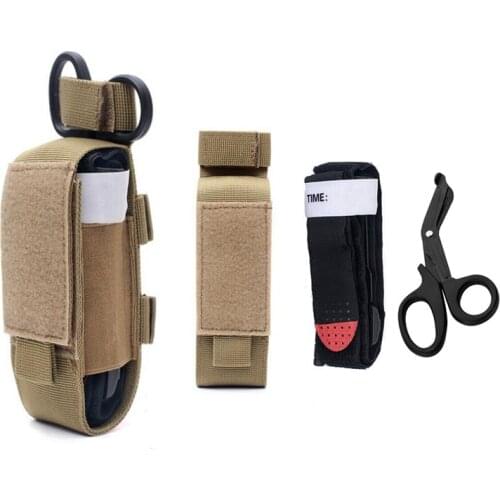 Tactical Survival Ifak Pouch First Aid Kit Tourniquet and Trauma Emergency Safety Scissor Set with Medical Molle Pouch Case Kit