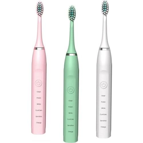Upgrade Adult Sonic Electric Toothbrush 5 Mode IPX7 Waterproof USB Rechargeable 2 Minutes Timer with Brush Replacement Heads