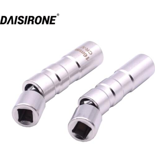 Universal 14MM & 16MM Thin Wall Magnetic Swivel Spark Plug Socket 3/8 Inch Drive 12 Point Spark Plug Socket Removal Tool For BMW