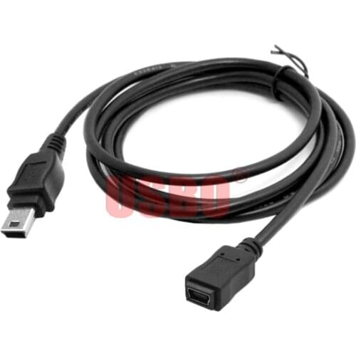 Supply Black T port 5 Pin 0.5M 1.5M Mini USB cable Mini-B male to female Mini-B data extension cable
