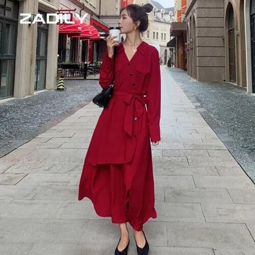 ZADILY Chic Office Lady Women Shirt Dress Long Sleeve Button Irregular Red Maxi Dresses 2021 Summer Plus Size Party Female Robe