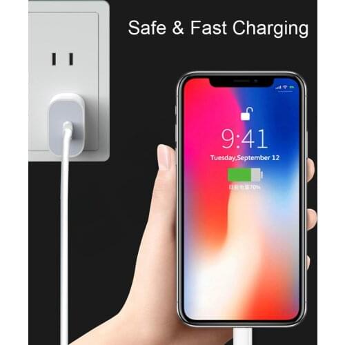 Fast Charging 18W USB C Mobile Phone Type-C PD Charger Adapter US Plug for Apple iPhone X XR XS 11 12 Pro Max