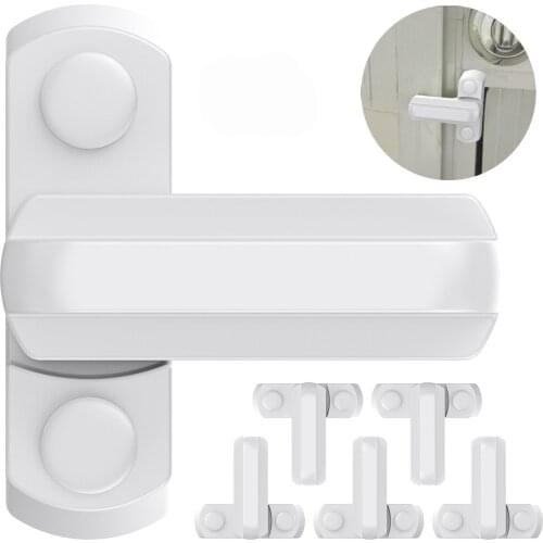 6 pcs White Zinc Alloy Security Window Lock T Shape Window/Door handle jammer Sash Lock Handle Latch Child Protection