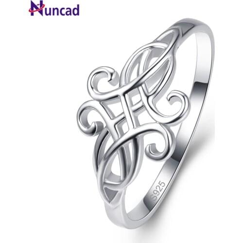 Nuncad vintage 2MM Wide Hollow Vintage Pattern ring 925 jewelry sterling rings for women with size 6/7/8/9