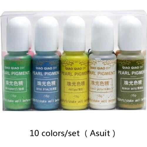 10colors/set Bsuit pearl resin dye Epoxy Resin Pigment UV Resin Coloring Dye Colorant Resin Pigment DIY Handmade Crafts Art Sets