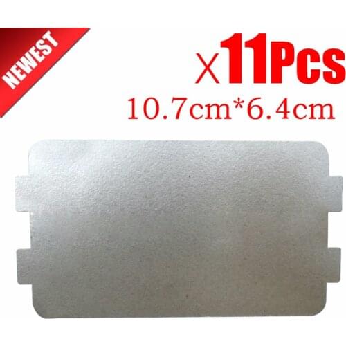 11pcs 10.7cm*6.4cm Spare parts thickening mica Plates microwave ovens sheets for Galanz Midea Panasonic LG etc. magnetron cap