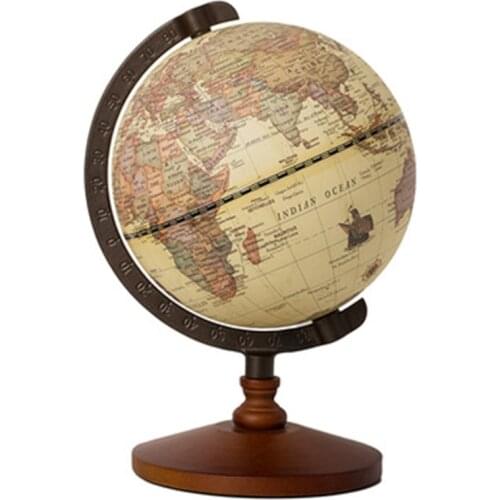 2021 New Vintage Wooden Globe Home Decoration School Education Supplies for student