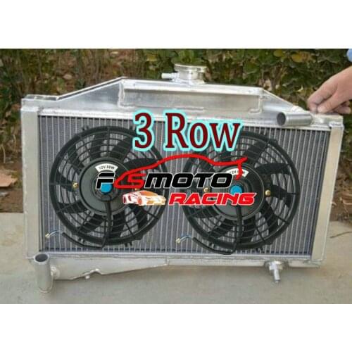Aluminum Radiator + FAN For Morris Minor 1000 948/1098 Manual 1.0L 1.1L Cooper 1955-1971 56 57 58 59