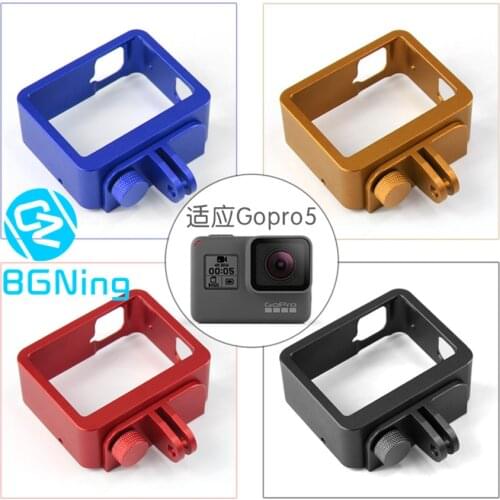 For Gopro5 Hero5 5 Camera CNC Protective Metal Frame Mount Shockproof and Fall protection Case Box Accessory Black Red Gold