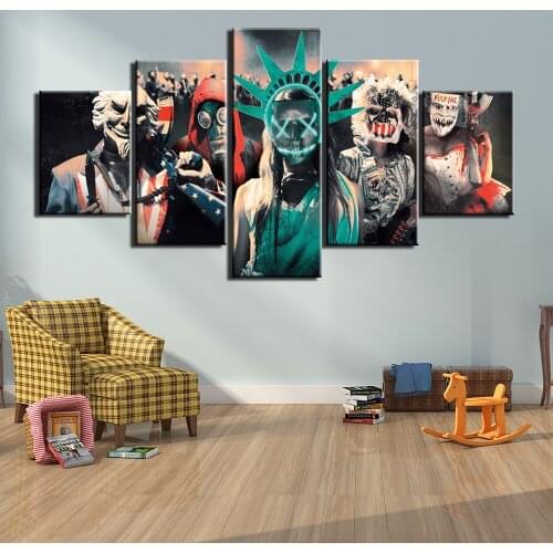Canvas Painting Modern 5 Pcs HD Prints Art Posters Artwork Wall Art skull terror Pictures for Living Room Home Decoration