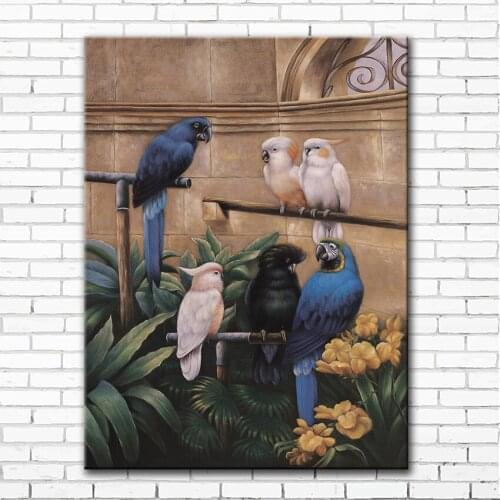 Classical animal parrot tree landscape canvas printings oil painting printed on canvas home wall art decoration picture no frame