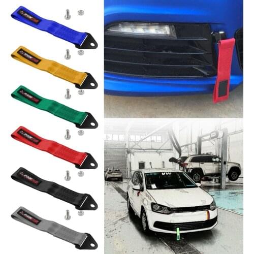 Car Automotive Tow Strap Set Front & Rear Bumper Hook Up To 10,000 LBS