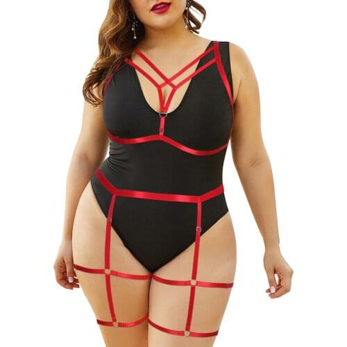 Elastic 2 Pcs Set Lingerie Sexy Women Shoulder Strap Bondage Chest Suspenders Binding Belt From Waist To Leg Garter Belt Fetish