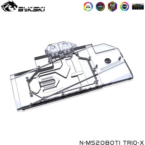 Bykski GPU Cooler Work With MSI Geforce RTX 2080Ti GAMING X TRIO Water Cooling VGA Water Block,N-MS2080TI TRIO-X