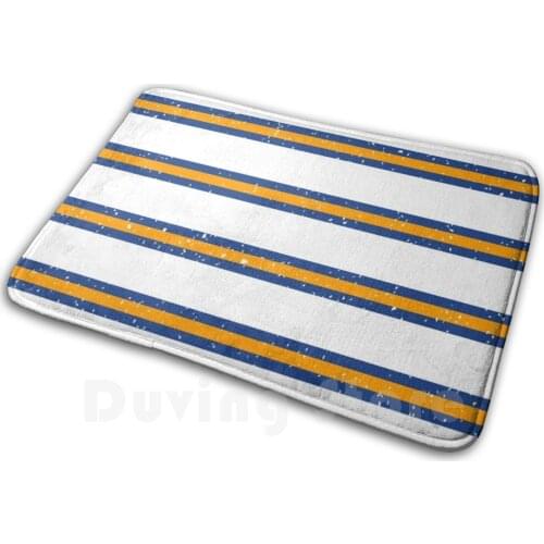 Leeds United White Yellow Blue Bar Design Mat Rug Carpet Anti-Slip Floor Mats Bedroom Football Soccer Retro Leeds United