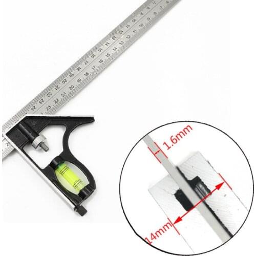 300mm(12") Adjustable Engineers Combination Try Square Set Right Angle Ruler New