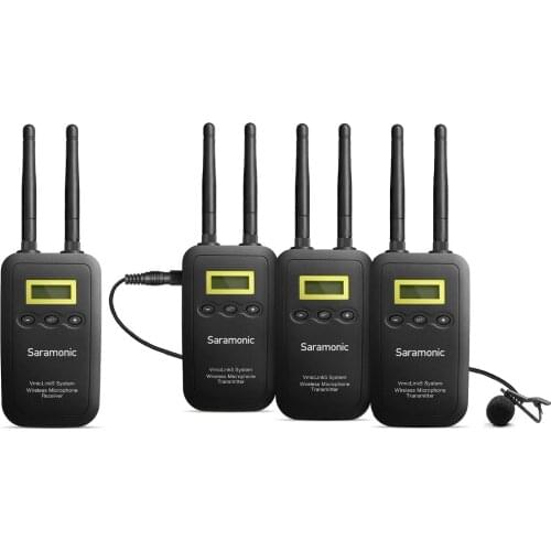 Saramonic 5.8GHz Wireless Lavalier Microphone System VmicLink5 3 Transmitters Receiver for Canon EOS Nikon D3300 DSLR Camera MIC