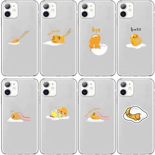 Cute eggs Cartoons yolk Anime Style Phone Case cover For iphone 11 pro max Cases 12 8 7 6 s XR PLUS X XS SE 2020 mini Transpar