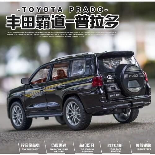 1:24 high simulation domineering Prado sound and light pull back alloy car model toy car for children gifts