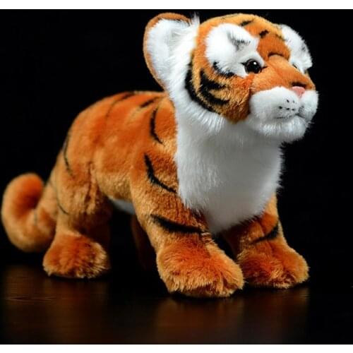 Real Life Bengal Tiger Stuffed Animal Toys Lifelike Standing Wild Animals Brown Tigers Plush Soft Toy Gifts For Kids