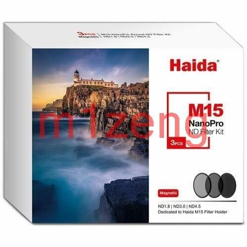 ND1.8(64x)+ND3.0(1000x)+ND4.5(32000x) nanopro mc nd lens filter kit for haida 150mm M15 Magnetic square Filters holder