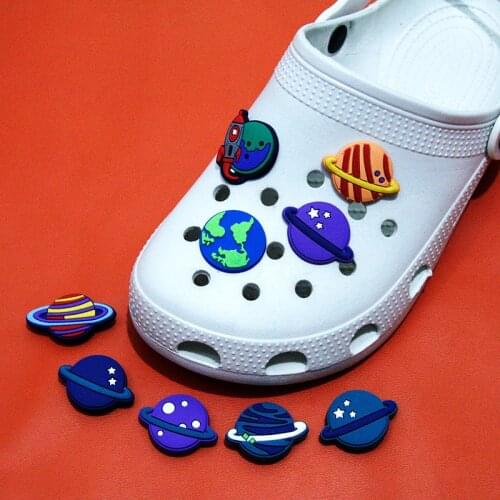 Novelty Shoe Charms Accessories Universe Planet Shoe Buckle Decoration For Croc Jibz Kids Party X-mas Gifts