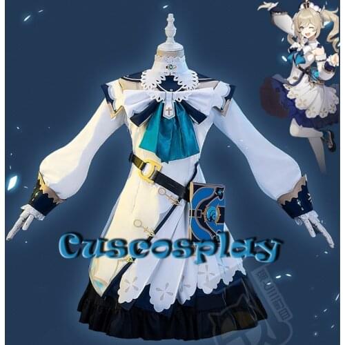 NEW Anime Genshin Impact Barbara Cosplay Costume Uniform Outfit Women Party Princess Dress Game Halloween Xmas Carnival Full Set