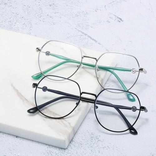 Elbru High-quality Polygon Frame Glasses Myopia Glasses Women Men Nearsighted Eyewear Anti blue Light Glasses -1.0 to -4.0