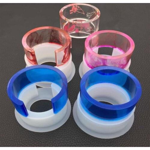 Semi-opening C-shaped Bracelet Silicone Mold DIY Crystal Epoxy Oval Bracelets Large Size Mirror Crafts Making Molds