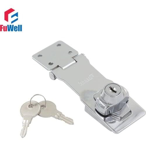 Twist Knob 4'' Locking Hasps Integrated Lock Chrome Plated Finish for Cabinets Cupboard Doors