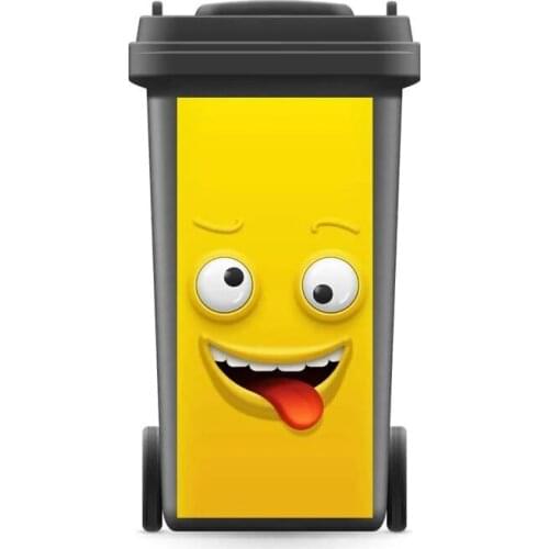 DIY Creative Rubbish Bin Sticker Cartoon Cute Face Home Wall Mural Wall Print Decal Removable self adhesive Kitchen Accessories