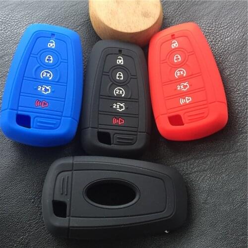 Silicone Car Key Case Cover for Ford Fusion Mustang Explorer F150 F250 F350 2017 2018 EcoSport Edge S-MAX Ranger Lincoln Mondeo