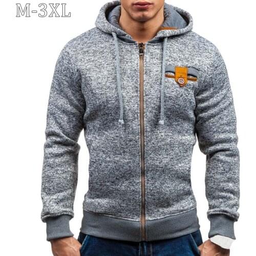 Mens Hoodies Sweatshirt New Casual Solid Long Sleeve Hoodie Men Slim Zipper Cardigan Hooded Sweatshirts Men Hoody Sweat Homme