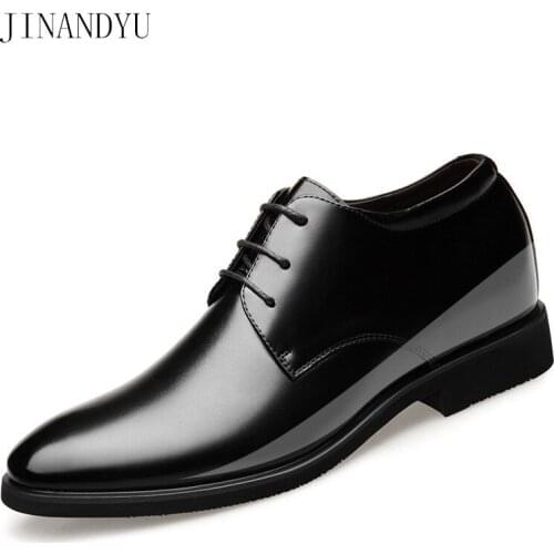Mens Shoes Genuine Leather Wedding Dress Elevator Shoes for Men Black Brown Classic Men Business Shoes Formal Oxford Comfort
