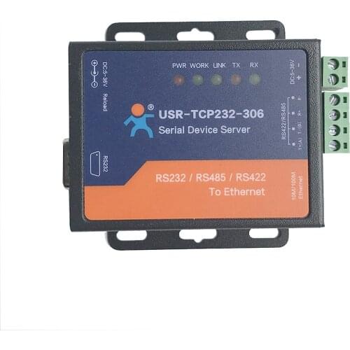 USR-TCP232-306 Serial to LAN Ethernet Modems Converters RS422/RS232/RS485 Serial to Ethernet Support DNS DHCP Buit-in Webpage