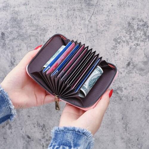 Women Business Card Holder PU Leather Card Wallet Prevent RFID Men Credit Card Holder coin purses women luxury wallet mini
