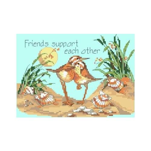 Dim 65044 Friends who support each other cross stitch 11CT 18ct 14ct cotton thread embroidery DIY handmade needlework