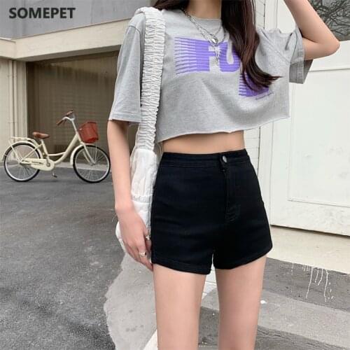 Women Denim Shorts Stretch Slim Push Up Hips Elastic Cotton Straight Short Jeans Female Casual Summer Woman Summer Plus size