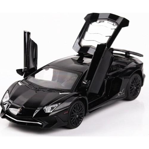1:32 Alloy Die-casting Back Force Childrens Toy Car Super Sports Car LP740 Sound and Light Decoration Model